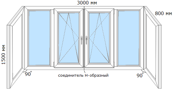 Балкон стандарт 1500*3000 Балконы Донецк, Макеевка, ДНР, цены